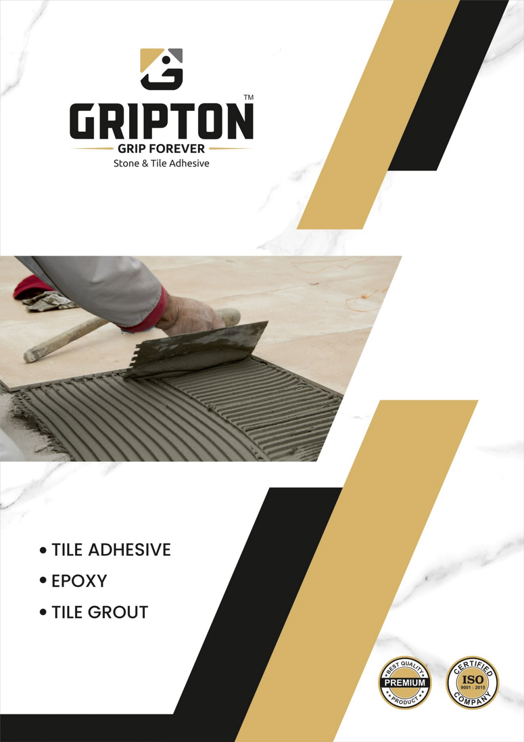 Gripton stone and tile adhesive catalogue cover