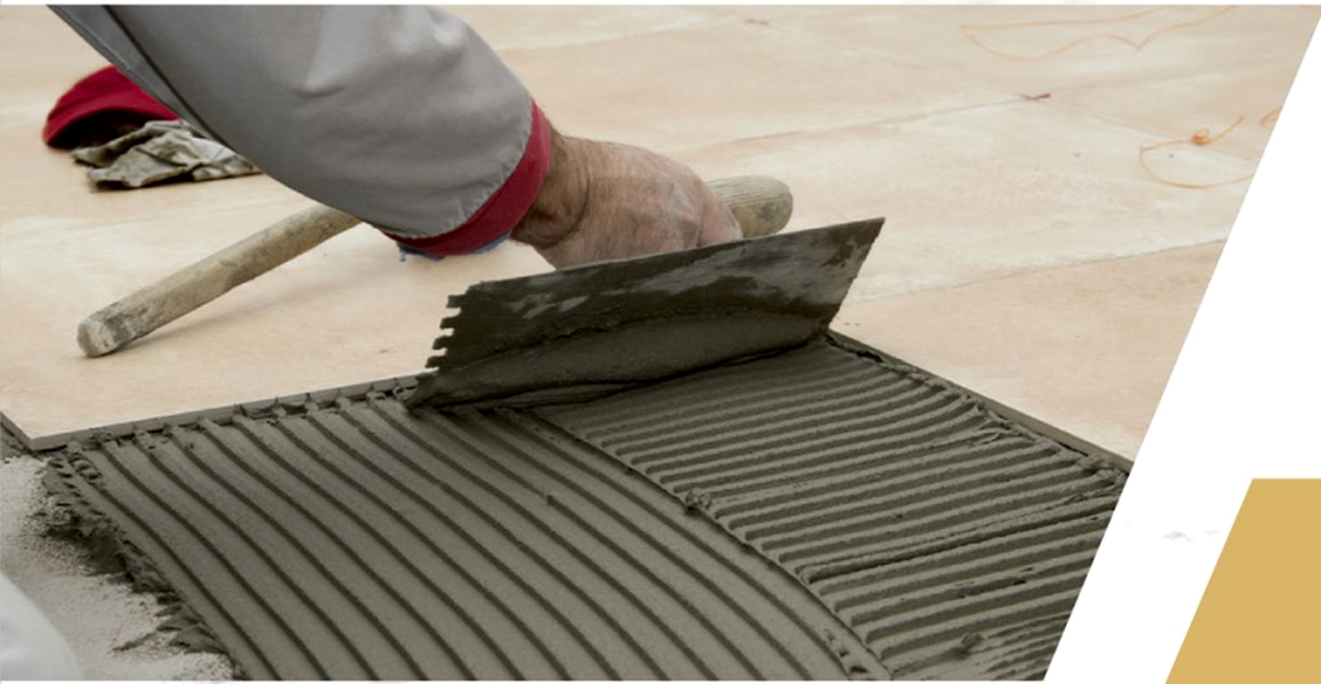 Professional tile installation using Gripton adhesive