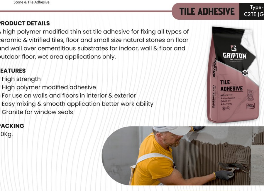 Gripton C2TE Grey tile adhesive
