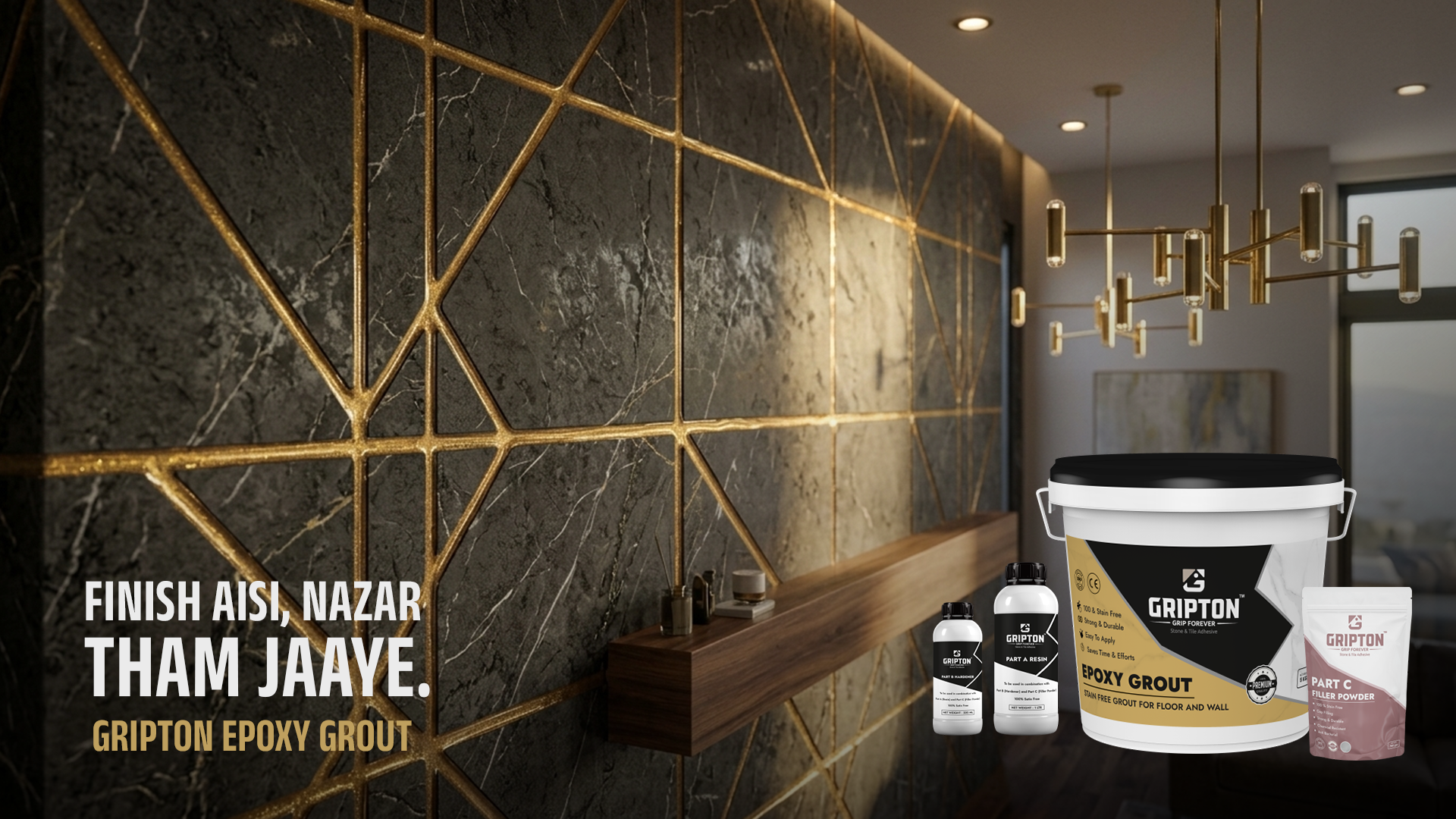 Gripton epoxy grout for decorative and stain-resistant joints